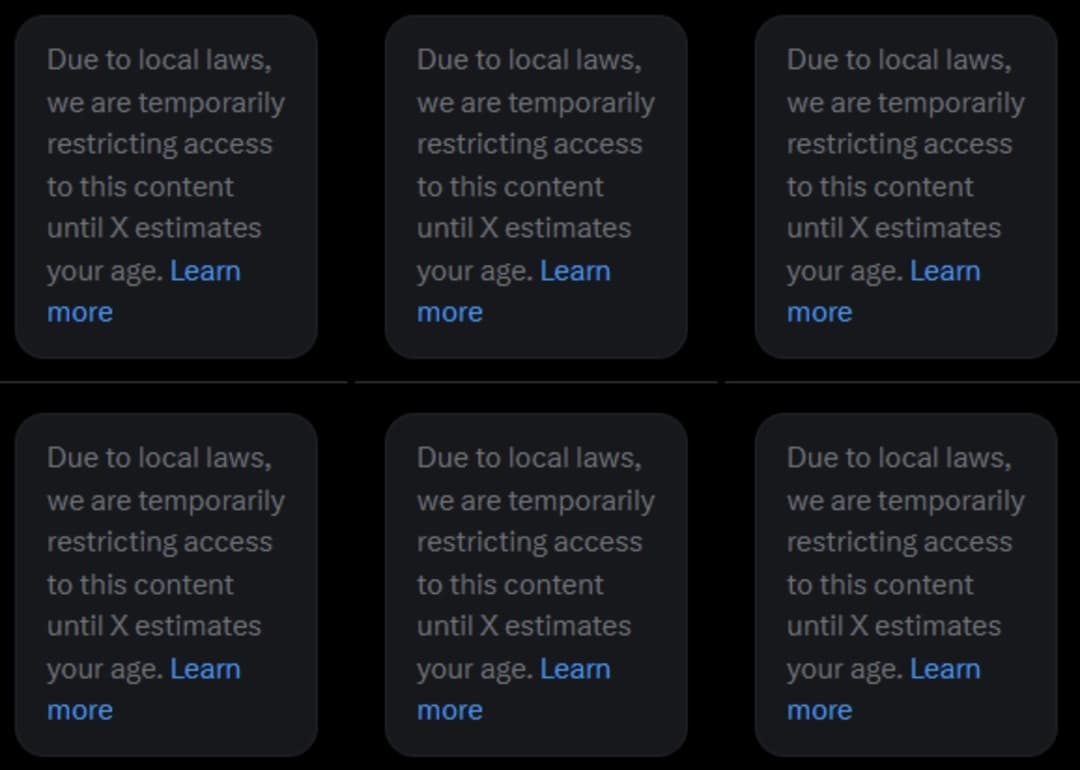 X restricting content access due to the Online Safety Act / X @SlyPerformer