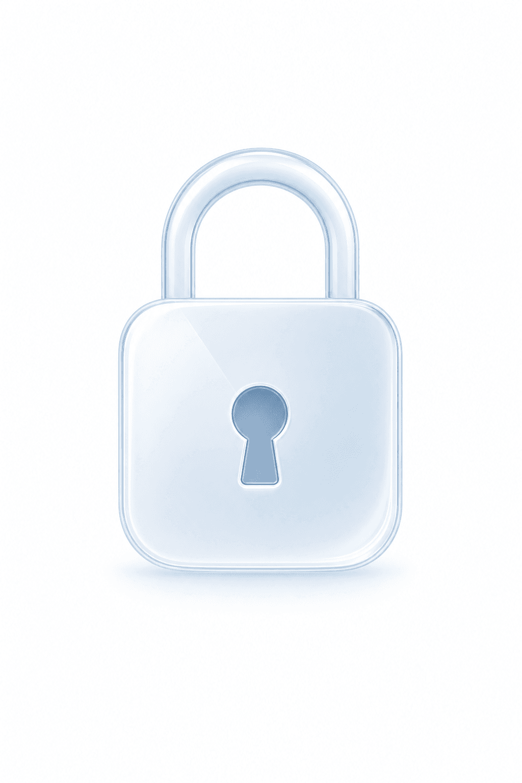 Centered Liquid Glass lock icon