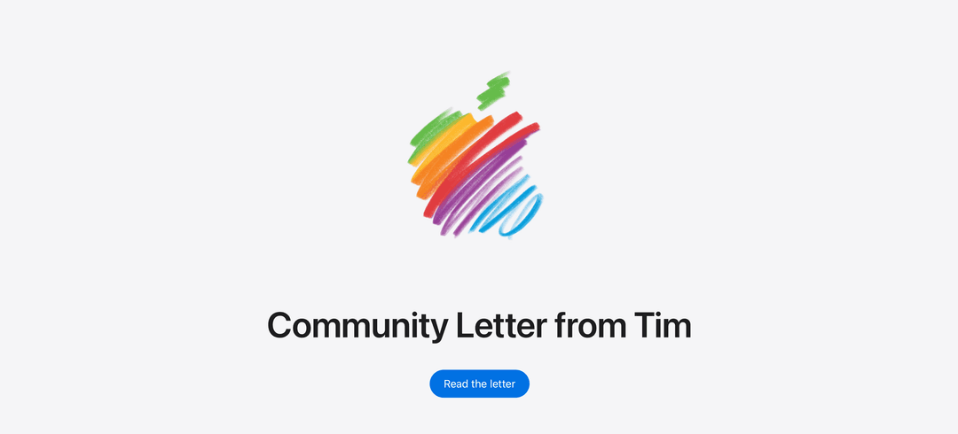 Letter from Tim Cook on Apple website