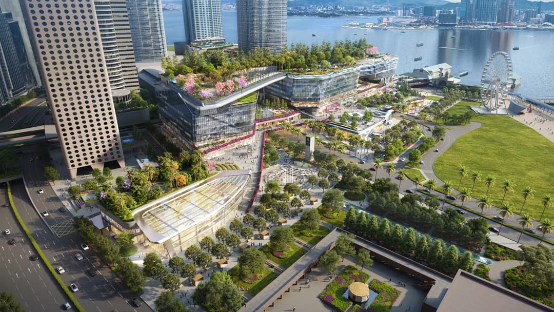 Aerial view of Central Yards from Connaught Road to the harbourfront / Henderson Land