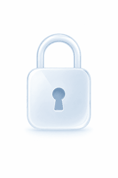 Centered Liquid Glass lock icon