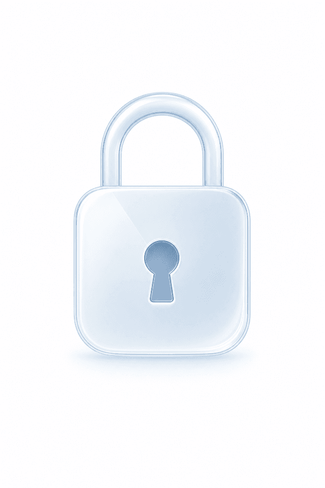 Centered Liquid Glass lock icon
